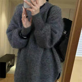 European Goods Lazy Wind Orange Raccoon Velvet Sweater Women's Winter Loose Long-Term Jacket On The Head Temperament Reduction Knitwear Shirt