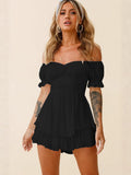 Exploding Cake Skirt Fashion Sexy One-Word Lantern Lotus Leaf Sleeve Casual Summer Women's Skirts