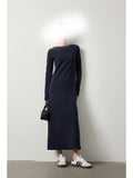 Mid-Long Dress Female Medard Color Quiet Luxury Style Simple Thin Inner Air Layer Bottom Dress