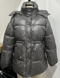 Autumn And Winter Explosion Warm Hooded Repair Rope Thick Cotton Coat 2025 Women's New