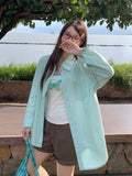 Korean Simple Tie Collar Long-Sleeved Shirt Women's Clothing 2026 Autumn Day New Temperament Pure Color Casual Loose Top