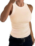 2025 Summer Women's Ribs Small Vest Round Collar Body Type Women's Vest