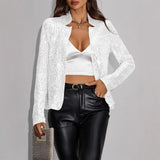 Women's New Fashion Collar Solid Color Short Coat Casual Set-Up Glid Coat