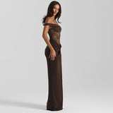 2025 Summer New Women's Yarn Perspective Hottie Sexy Breast Repair Lace Sling Dress