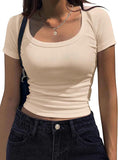 2025 New Thread Pit Strips Long-Sleeved Square T-Shirt Women's T-Shirt