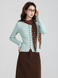 Green Single Dress Design Long-Sleeved Knitted Cardigan Women 2026 Autumn And Winter Slimming Inside The Bottom Shirt