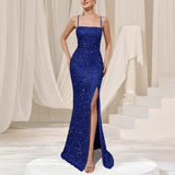 New Women's High-Waisted Sexy Glide Open Forked Bridesmaid Dress With Evening Dress