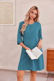 Lady Pajamas Waffle Five-Sleeves Before Zipper Homewear Casual Pajamas Girl