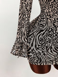 New Crashing INS Round-Neck Temperament Horn Sleeves To Show Off The Back Of The Waist And Hip Skirt Dress