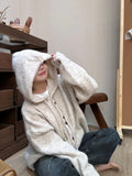 Hooded Sweater Cardigan Women In Autumn And Winter Thick Korean Wearing Loose Lazy Wind Soft Glutinous Knitted Shirt Coat Top