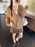 Korean New Autumn And Winter Wearing Wool Knit Sweater Jacket Cardigan Loose Thin Silk Scarf Design Top Woman