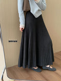 High-Rise Thin Cashmeat Plus Thick 100-Folded Skirts In The Autumn Of 2025 New Korean Version Of The Casual Lady Umbrella Skirt