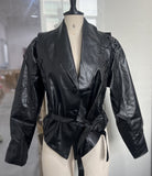 Autumn And Winter Women's Temperament Commuting Style Collar With Long-Sleeved Coat Leather Jacket Woman