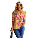 Dili Women's Clothing Shredded Flower Shirt Women 2026 Spring And Summer Vacation Short-Sleeved Top Petal Sleeve Design