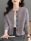 Knitted Cardigan Women's Short Small 2025 Spring And Autumn 2025 New Loose High-Waisted Small Gas Sweater Jacket