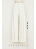 Trousers White Banana Pants Women Hanging Straight Slack Autumn Winter Thick Hairy Broad Leg Pants