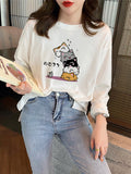 Pure Cotton Morning And Autumn White Long-Sleeved T-Shirt 2025 New Design Sense Loose Spring And Autumn Bottom Shirt Women Put On Clothes