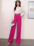 Women's New Bursts Of Pure Color Hanging Fashion Wide Leg Pants Straight Pants Suit Pants Trousers Trousers Women
