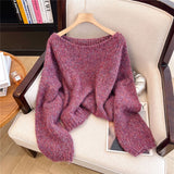 Special Counter Withdraws The Big-Name Shearing Women's Color Sweater Women's Autumn And Winter New Loose Soft Glutinous Temperament Top
