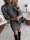 Dili Women's Clothing 2025 Autumn And Winter Temperament Elegant Windy Bag Ass Sweater Dress