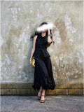 Summer Skirt Imitation Acetate Denate Texture Material Up To 4 Meters Heavy Industry Petals Wood Ear 100 Folded Skirt