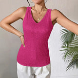 Spring/Summer 2025 New Sexy V-Neck Loose Slid T-Shirt Wears Inside Lady's Small Vest