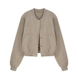 Vintage Fashion Jacket Women's Spring 2026 New Baseball Suit Loose Thin Buckle Minimal Coat