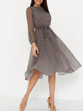 Dili Leisure Vacation Break Point Long-Sleeved Long-Sleeved Dress Dress Women's Dress 2025 Summer