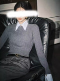 Fake Two Intellectual Style Sweaters Can Be Unpacked And Bumped Knitted Shirts In The Spring New Top