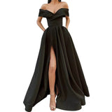 Summer Women's New Sexy Elegant Faley Noodles Solid Dark V Dress Bridesmaid Dress Evening Dress