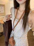 Kinky Loose Temperament Sleeveless Design Vest Sling Women 2026 Summer New Bottom Set Thin Top