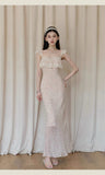 2026 Summer Wearing French Lace Splicing Broken Flowers Hanging Dress Seaside Holiday Style Dress