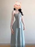 Blue Seaside Vacation Bra-Clothed Dress Women's Summer 2026 New Cold And Light-Haidden Special Temperament Dress