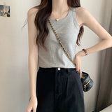 External Wearing Slings Small Vest Women's Summer Anti-Sighty Sleeveless Cotton T-Shirt On The Bottom Of The Solid Color On The Top