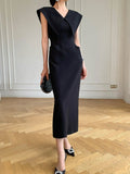 Black Hepburn Style Sleeveless Doll Dress Women's New Summer Waist Show Lanky Skirt