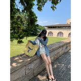 Lazy Casual Blue Plaid Shirt Women 2026 Early Autumn New Loose Long-Sleeved Sun Protection Coat Top