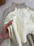French Lace Half-High Collar Knitted Bottom Shirt Soft Soft Gentle Wind Sweater Women Autumn And Winter New Body Repair