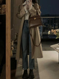 Ki-Colored Wind Coat Women's Long 2026 Spring And Autumn New Korean Small British Style High-End Coat
