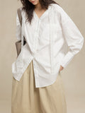 2026 Spring New Temperament Lightly Wears Elegant Lace Lace Ribbon On The Shirt Women's Clothing