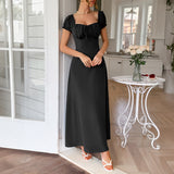 Dili Elegant Temperament Short Sleeve Shoulder Dress Dress Women's Dress 2025 Spring And Summer