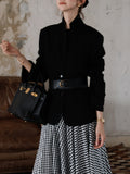 Multi-Season Wears The Elite Short Small Suit New Waist Shoulder Repair Slim Thin Black Suit Coat