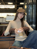 Oatmeal Splicing Colliding Color Round Collar Bottomed Women 2026 Autumn And Winter In The Long-Sleeved T-Shirt With Long-Sleeved T-Shirts