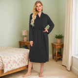 Autumn And Winter Women's Home Clothes Pajamas Long Long-Sleeved Grinding Milk Silk Bag Bathrobe Women