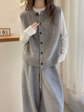 Simple Atmosphere~Retro Spring And Autumn Knitted Vest Women Folded Round-Neck Cardigan Sweater Shoulder Sleeveless Top Tide