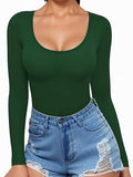 2025 Women's Low Round Collar Long Sleeve Sextender T-Shirt T-Shirt