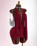 New Solid-Colored Body-In-Com, Sexy Mesh Ribbon With A Back-To-Back Clairvoyant Bag Sling Skirt Dress Woman