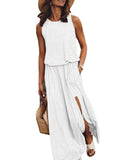 2026 Summer New Holiday Wind Solid Colored Rounded Clame Suspension Lantern Fork Dress Dress
