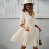 Independent Research And Development Design Solid Color Sexy Dress 2025 Spring And Summer Temperament Casual A Skirt