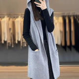 Mid-Long Vest Coat Women's Spring And Autumn Winter 2025 New Foreign Wear Fashion European Hooded Vest Vest