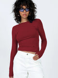 Y2K Burst Long-Sleeved T-Shirt Breathable Nylon Long-Sleeved Shirt Tight Bottom Shirt Women's Bare Backs